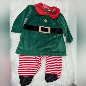 Zara Christmas Collection Baby Velour Elf Outfit Two Piece 6-12mos New!